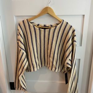Navy Blue & Beige Stripped Sweater